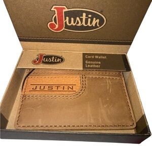 Justin Boots Tan Leather Card Wallet